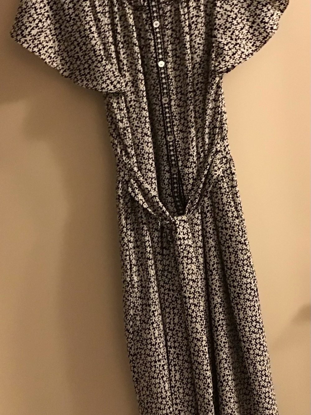 Max Studio Black and White Printed Button-Front Maxi Dress